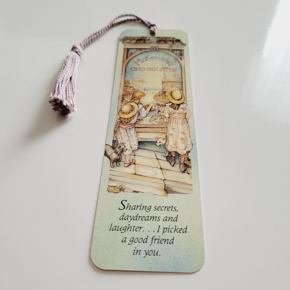 Vintage 90s Kim Jacobs Tassel Bookmark Chocolate Coffee Shop, 1990 Artworks KJ07 - Picture 8 of 13